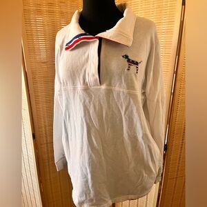 Victoria's Secret red white and blue collared shirt l